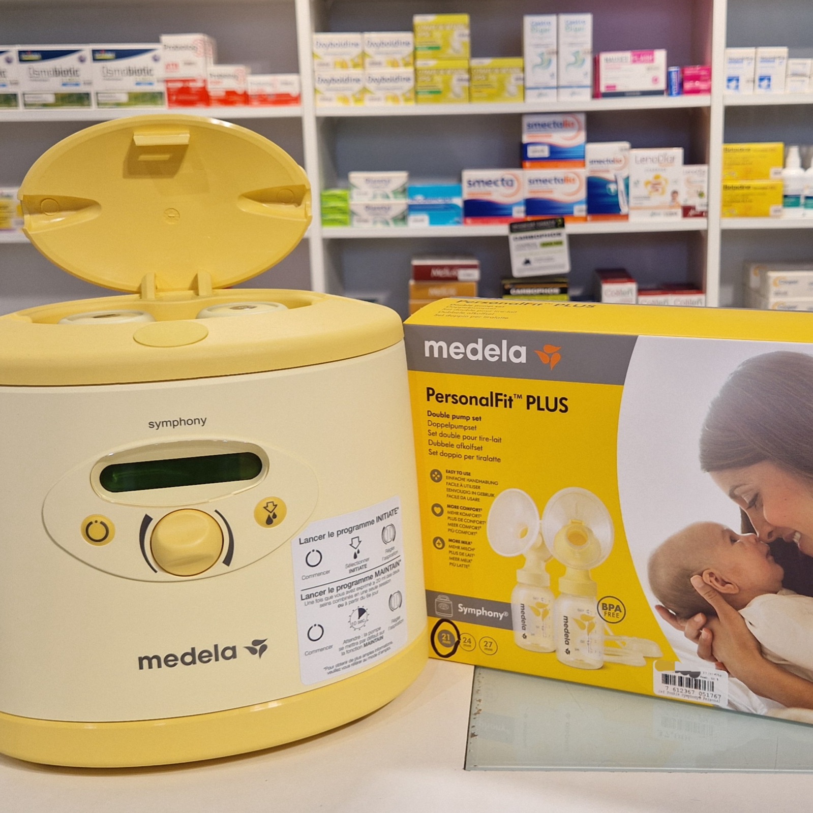 Tire-lait électrique Medela Symphony et coffret PersonalFit Plus à la Pharmacie de Gensac-la-Pallue
